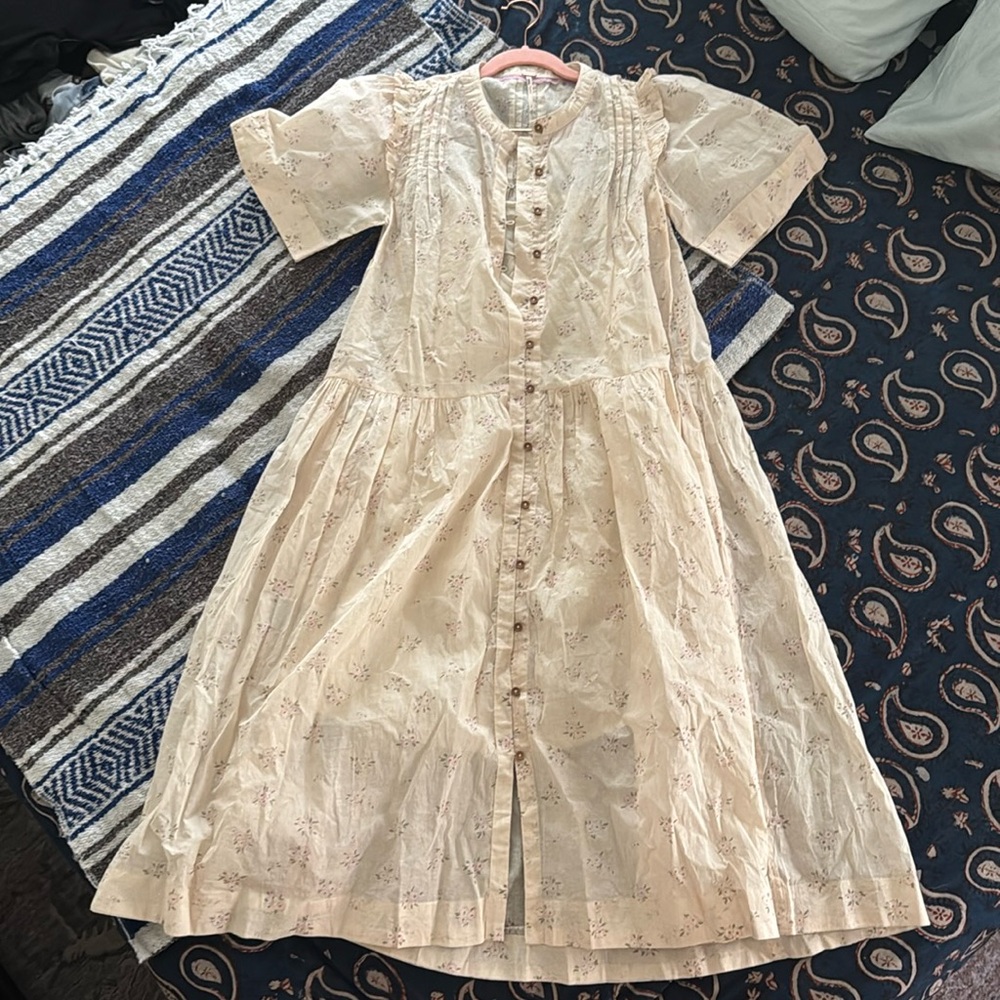 Free People Dainty Ethereal Cottage Bella Mae Midi Dress Vanilla Floral